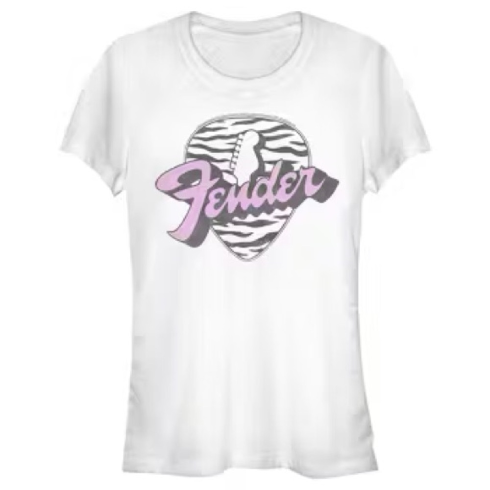 Fender tiger print guitar pick t shirt EUC